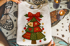 Christmas Tree Patchwork PNG, Merry Christmas PNG, Holiday Product Image 3