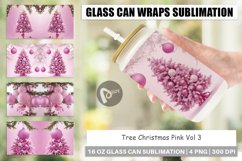 Glass Can Wraps Tree Christmas Pink Product Image 1
