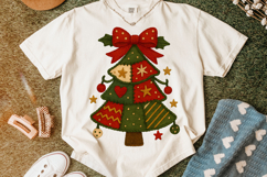 Christmas Tree Patchwork PNG, Merry Christmas PNG, Holiday Product Image 5