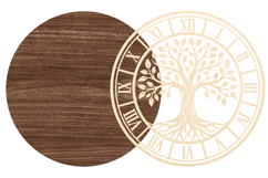Tree Clock Round Laser Cut SVG Product Image 2