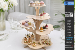 Party Tiered Trays Laser Cut Bundle | Cupcake Holders | CNC Product Image 2