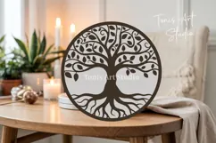 Tree of Life Laser Cut File SVG PNG DXF, Round Sign Product Image 2