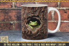 3D Tree Hollow - Tree Frog Mug Wrap 11oz 15oz Template Product Image 1