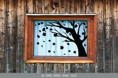 Flowers Falling Out Of Tree Glass Sticker Product Image 1