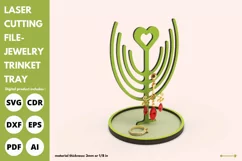 Tree heart fantasy jewelry trinket tray - svg - laser cut Product Image 3