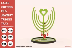 Tree heart fantasy jewelry trinket tray - svg - laser cut Product Image 1