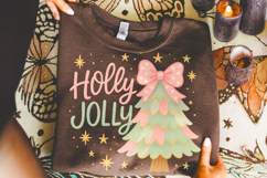 Holly Jolly PNG, Merry Christmas PNG, Holiday PNG, Xmas PNG Product Image 1