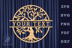 Tree Life Lasercut Split Monogram SVG Product Image 1