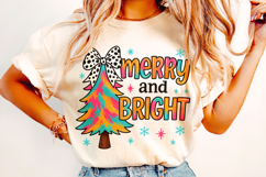 Merry And Bright PNG, Holiday PNG, Christmas Tree PNG, Santa Product Image 2