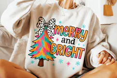 Merry And Bright PNG, Holiday PNG, Christmas Tree PNG, Santa Product Image 3