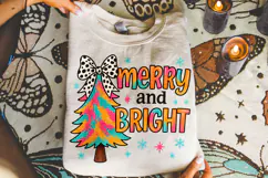 Merry And Bright PNG, Holiday PNG, Christmas Tree PNG, Santa Product Image 1