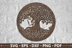 Tree of Life Female Portrait SVG Product Image 1
