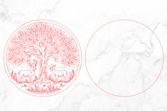 Tree Of Life Laser Cut SVG, Deer In Forest Round Wall Art Product Image 3