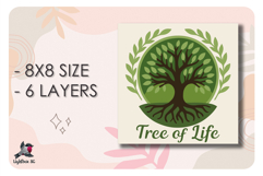 3D Tree of Life Colored Shadow box SVG Papercut template Product Image 2
