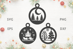 Christmas Tree Scenes SVG Ornaments Product Image 1