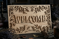 2-Layer Welcome Sign SVG | Forest Branches Laser Cut File Product Image 4