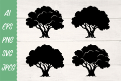 Tree Silhouettes Bundle. Family Tree Svg. Botanic Decor SVG Product Image 1