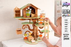 Fairy Forest Doll House Laser Cut Files | Treehouse Toy SVG Product Image 2