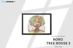 Boho treehouse 2, Watercolor Design, Transparent Png File Product Image 1