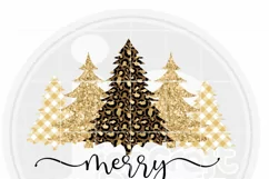 Merry Christmas Trees png, Glitter Plaid Christmas Tree Png Product Image 2