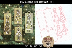 Christmas Tree Tag Laser Ready SVGs | Four Laser SVG Designs Product Image 2