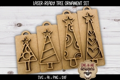 Christmas Tree Tag Laser Ready SVGs | Four Laser SVG Designs Product Image 4