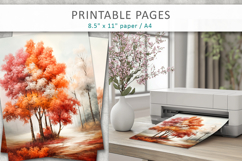 artistic autumn tree illustrations printable Product Image 5