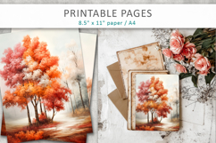artistic autumn tree illustrations printable Product Image 4