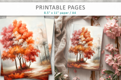 artistic autumn tree illustrations printable Product Image 8