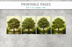 artistic green tree illustrations printable Product Image 2