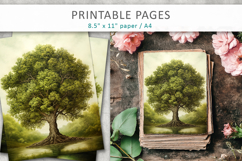 artistic green tree illustrations printable Product Image 3