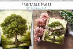 artistic green tree illustrations printable Product Image 4