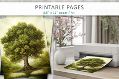 artistic green tree illustrations printable Product Image 5