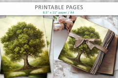 artistic green tree illustrations printable Product Image 6