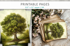 artistic green tree illustrations printable Product Image 1