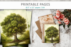 artistic green tree illustrations printable Product Image 7
