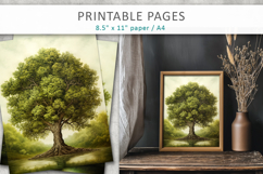 artistic green tree illustrations printable Product Image 8