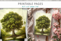 artistic green tree illustrations printable Product Image 9