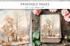 artistic tree illustrations, junk journal papers Product Image 3