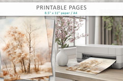 artistic tree illustrations, junk journal papers Product Image 5