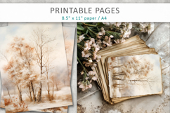 artistic tree illustrations, junk journal papers Product Image 6