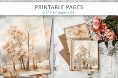 artistic tree illustrations, junk journal papers Product Image 7