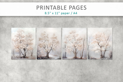 artistic winter tree illustrations printable Product Image 2