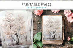 artistic winter tree illustrations printable Product Image 3