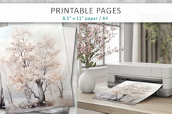 artistic winter tree illustrations printable Product Image 5