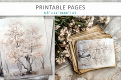 artistic winter tree illustrations printable Product Image 6