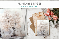 artistic winter tree illustrations printable Product Image 7