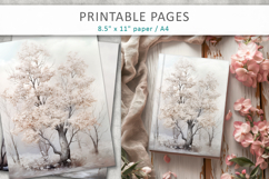 artistic winter tree illustrations printable Product Image 9