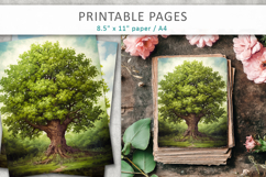 artistic tree illustrations, nature themed scrapbook Product Image 1