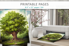 artistic tree illustrations, nature themed scrapbook Product Image 4